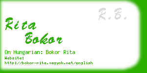 rita bokor business card
